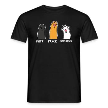 Rock Paper Scissors Cat Propriétaire Cat Funny - T-shirt homme - noir - Devant - AI Model Male 178 light (178cm)