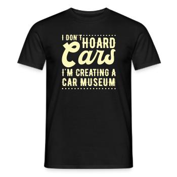 Classic Cars Collector Funny Vintage Car - Men's T-Shirt - black - Front - AI Model Male 178 light (178cm)