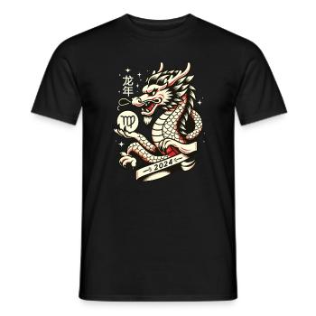 Virgo Zodiac Year of the Dragon Zodiac - Men's T-Shirt - black - Front - AI Model Male 178 light (178cm)