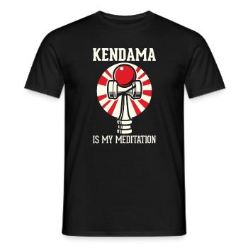 Japanische Kendama-Meditation Rote Sonne - Männer T-Shirt - Schwarz - Vorne - AI Model Male 178 light (178cm)