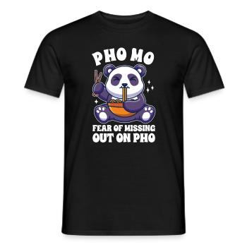 Funny Pho Cute Panda Eating Pho - Men's T-Shirt - black - Front - AI Model Male 178 light (178cm)