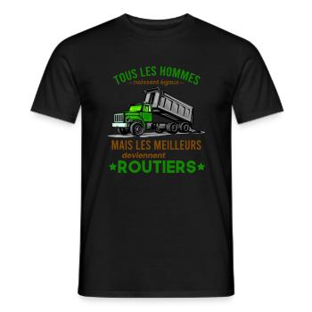 Routier Shirt • Meilleur Metier • Routier Cadeau - T-shirt homme - noir - Devant - AI Model Male 178 light (178cm)