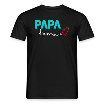 Papa D'Amour Le Papa Le Plus Gentil Du Monde - T-shirt homme - noir - Devant - AI Model Male 178 light (178cm)