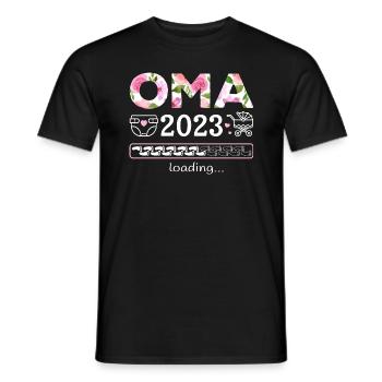 Oma 2023 loading Nachwuchs Schwangerschaft - Männer T-Shirt - Schwarz - Vorne - AI Model Male 178 light (178cm)