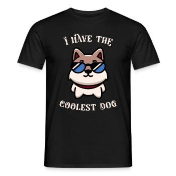 J’ai le chien le plus cool - l’amoureux des chiens disant - T-shirt homme - noir - Devant - AI Model Male 178 light (178cm)
