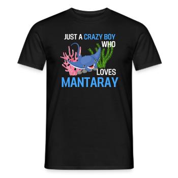 Nur ein verrückter Junge der Mantarochen liebt - Männer T-Shirt - Schwarz - Vorne - AI Model Male 178 light (178cm)