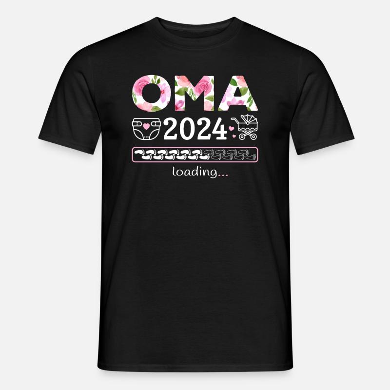Oma 2024 loading Nachwuchs Schwangerschaft - Männer T-Shirt - Schwarz