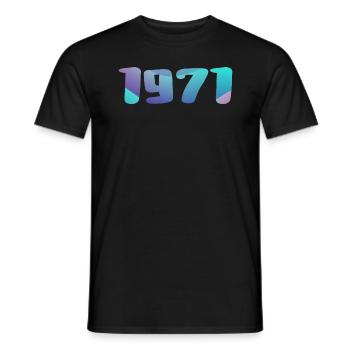 1971 Birthday Gift Vintage 1971 Retro 1971 - Men's T-Shirt - black - Front - AI Model Male 178 light (178cm)