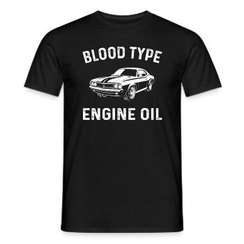 Huile moteur de groupe sanguin - dire mécatronique technicien tuning - T-shirt homme - noir - Devant - AI Model Male 178 light (178cm)