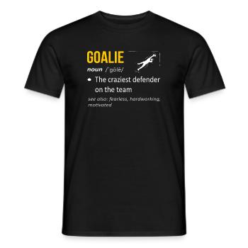 Gardien de but, chemises de gardien et sweats à capuche - T-shirt homme - noir - Devant - AI Model Male 178 light (178cm)