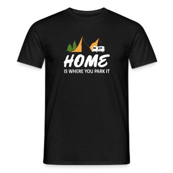 Home is where you park, Camper Camping gift - Men's T-Shirt - black - Front - AI Model Male 178 light (178cm)