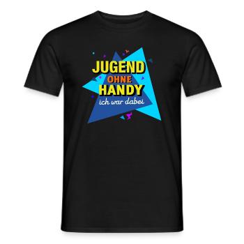 Jugend Ohne Handy Ich War Dabei - 90er 80er Spruch - Men's T-Shirt - black - Front - AI Model Male 178 light (178cm)