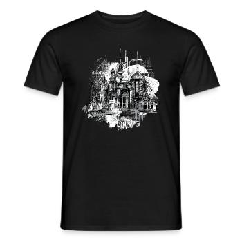 Hamburg illustration - Men's T-Shirt - black - Front - AI Model Male 178 light (178cm)