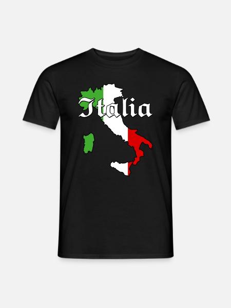 Italia Landesform in Landesfarben - Männer T-Shirt - Schwarz