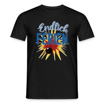 Endlich Ferien mit Bombe lustiges Design - Männer T-Shirt - Schwarz - Vorne - AI Model Male 178 light (178cm)