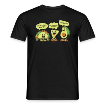 Funny Saying Taco Nacho Avocado Humor Funny - Men's T-Shirt - black - Front - AI Model Male 178 light (178cm)