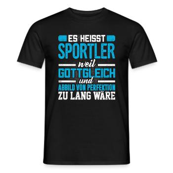 SPORTLER - Perfekt - Männer T-Shirt - Schwarz - Vorne - AI Model Male 178 light (178cm)