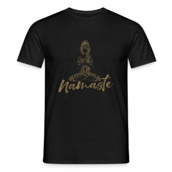 Namaste Yoga Zen Bouddhisme Méditation Spirituelle - T-shirt homme - noir - Devant - AI Model Male 178 light (178cm)