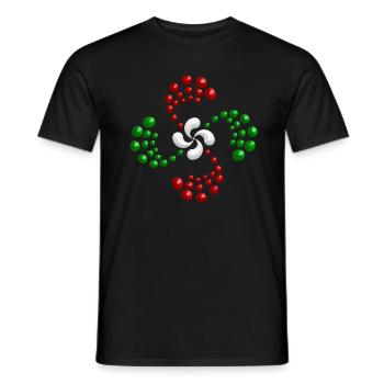 Croix Basque Lauburu - T-shirt homme - noir - Devant - AI Model Male 178 light (178cm)