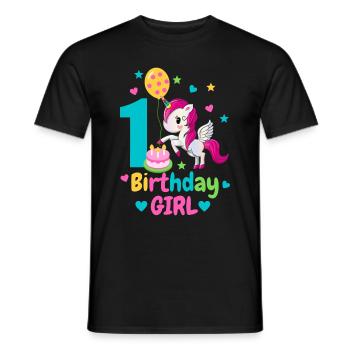 1st birthday. first birthday - Men's T-Shirt - black - Front - AI Model Male 178 light (178cm)