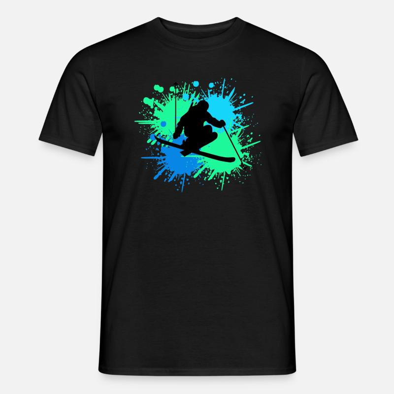 Skiing Splash - Men's T-shirt - black