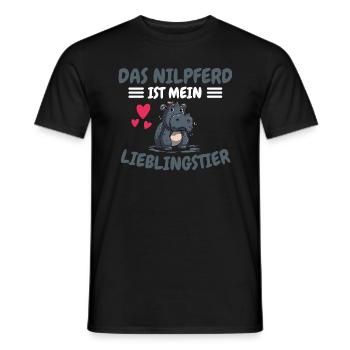 Nilpferd Lieblingstier Afrika Tier Geschenk Hippo - Männer T-Shirt - Schwarz - Vorne - AI Model Male 178 light (178cm)