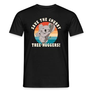Save The Chubby Tree Huggers lustiges Koala retten - Männer T-Shirt - Schwarz - Vorne - AI Model Male 178 light (178cm)