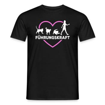 Katzenliebhaberin mit Herz Katze Führungskraft - Männer T-Shirt - Schwarz - Vorne - AI Model Male 178 light (178cm)