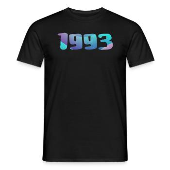 Cadeau Anniversaire 1993 Millésime 1993 Rétro 1993 - T-shirt homme - noir - Devant - AI Model Male 178 light (178cm)