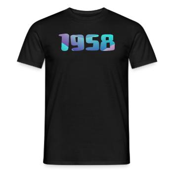 1958 Birthday Gift Vintage 1958 Retro 1958 - Men's T-Shirt - black - Front - AI Model Male 178 light (178cm)
