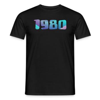 Cadeau Anniversaire 1980 Millésime 1980 Rétro 1980 - T-shirt homme - noir - Devant - AI Model Male 178 light (178cm)