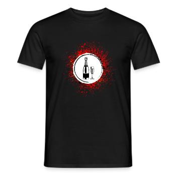 Sekt Flasche Sektglas Party Symbol - Männer T-Shirt - Schwarz - Vorne - AI Model Male 178 light (178cm)