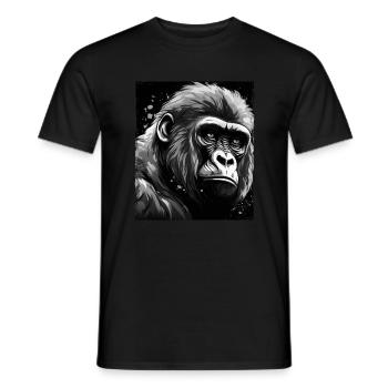 Gorilla Porträt - Männer T-Shirt - Schwarz - Vorne - AI Model Male 178 light (178cm)