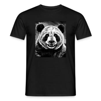Panda Porträt - Männer T-Shirt - Schwarz - Vorne - AI Model Male 178 light (178cm)