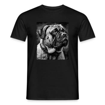 Mastiff Hund Porträt - Männer T-Shirt - Schwarz - Vorne - AI Model Male 178 light (178cm)