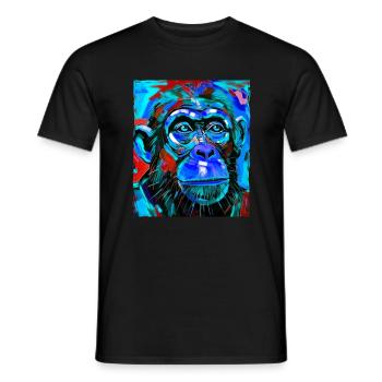 Portrait de singe - T-shirt homme - noir - Devant - AI Model Male 178 light (178cm)