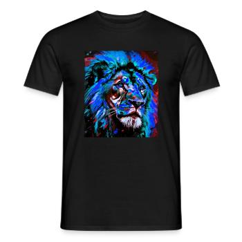 Lion Portrait - Men's T-Shirt - black - Front - AI Model Male 178 light (178cm)