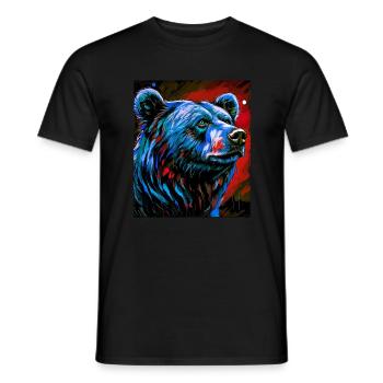 Portrait d’ours - T-shirt homme - noir - Devant - AI Model Male 178 light (178cm)