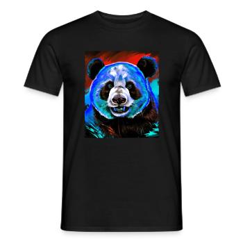 Panda Porträt - Männer T-Shirt - Schwarz - Vorne - AI Model Male 178 light (178cm)