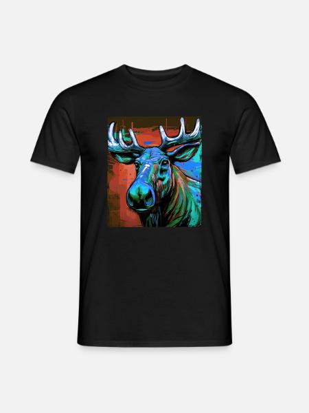Moose Portrait - Men's T-Shirt - black