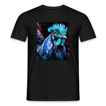 Portrait de coq - T-shirt homme - noir - Devant - AI Model Male 178 light (178cm)