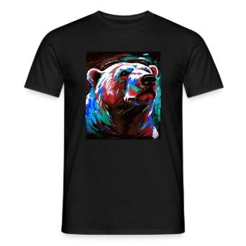 Polar Bear Portrait Polar Bear - Men's T-Shirt - black - Front - AI Model Male 178 light (178cm)