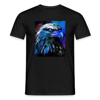 Portrait d’aigle - T-shirt homme - noir - Devant - AI Model Male 178 light (178cm)