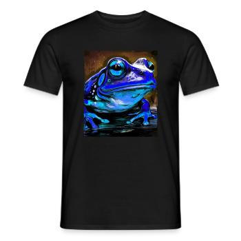 Frosch Porträt - Männer T-Shirt - Schwarz - Vorne - AI Model Male 178 light (178cm)