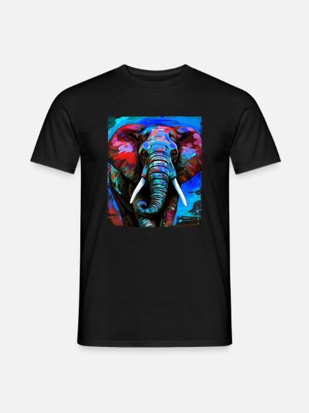 Elephant Portrait - Men's T-Shirt - black