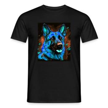 German Shepherd Dog Portrait - Men's T-Shirt - black - Front - AI Model Male 178 light (178cm)