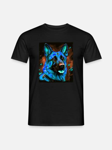 Schäferhund Hund Porträt - Männer T-Shirt - Schwarz
