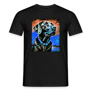 Portrait de chien labrador - T-shirt homme - noir - Devant - AI Model Male 178 light (178cm)
