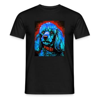 Caniche chien portrait - T-shirt homme - noir - Devant - AI Model Male 178 light (178cm)