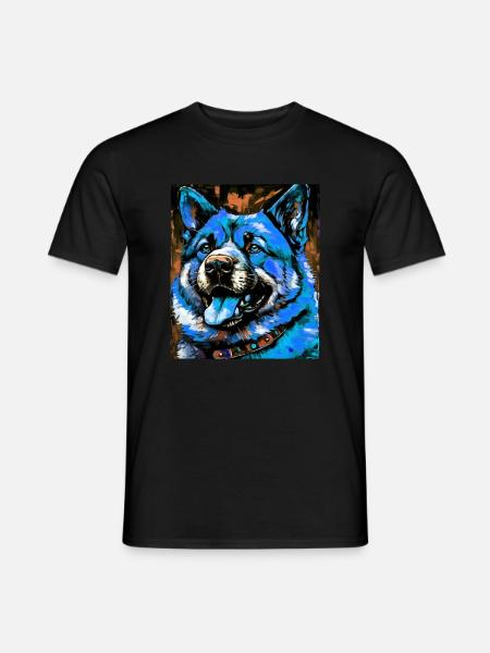 Akita Dog Portrait - Men's T-Shirt - black